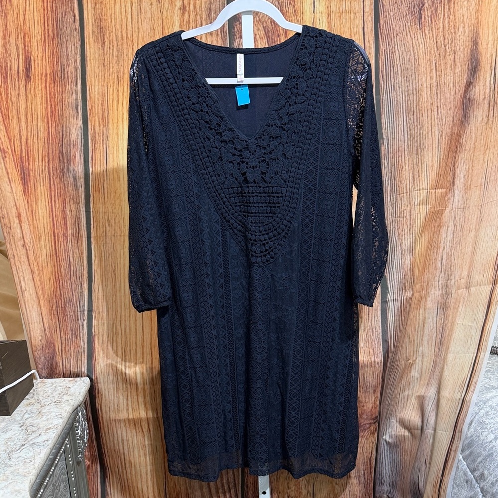 Xhilaration Navy Blue Lace Dress Size L